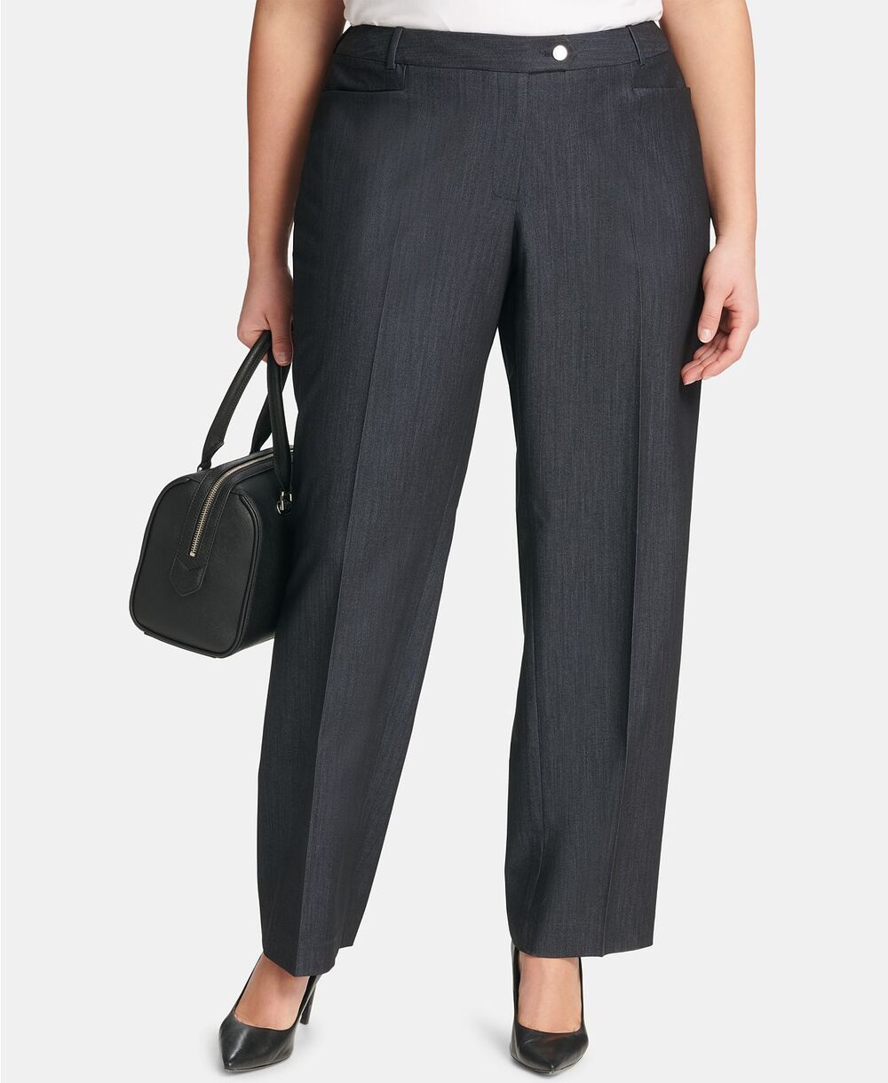 Calvin Klein Women's Modern Dress Pants Charcoal Gray NEW Plus Size 24W